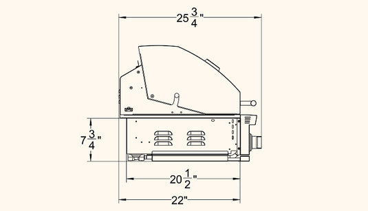 Dimensions diagram of the Summerset Sizzler 32″ Built-in Grill with labeled width, height, and depth measurements