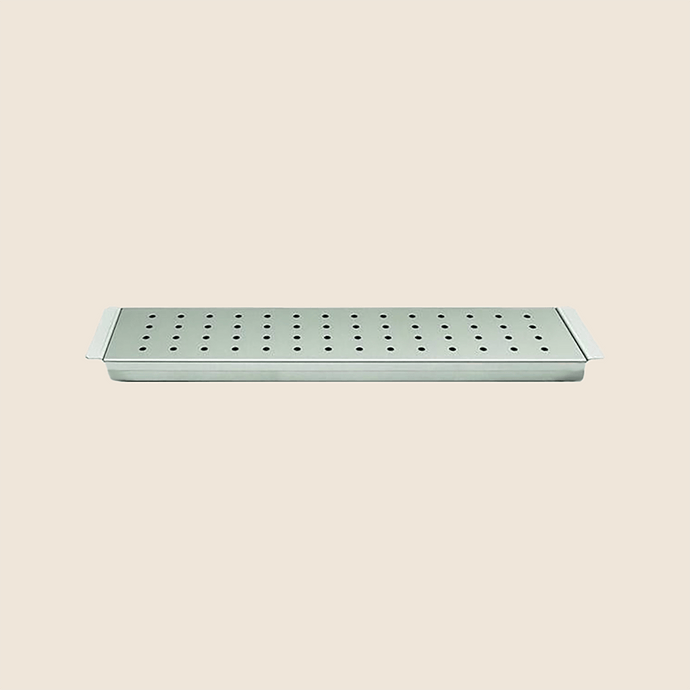 Summerset Stainless Steel Smoker Tray designed to fit TRL Pro, Sizzler Pro, and Sizzler grills, made from durable 