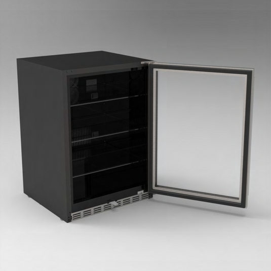 Summerset 24” Outdoor Rated Refrigerator with Glass Door 5.12CU.FT 161Cans SSRFR-24G