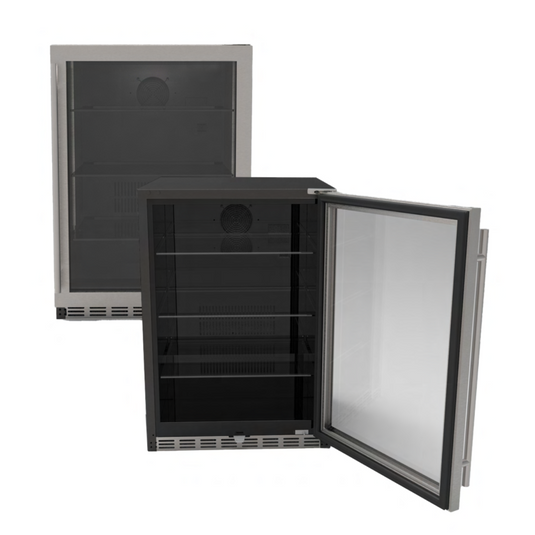 Summerset 24” Outdoor Rated Refrigerator with Glass Door 5.12CU.FT 161Cans SSRFR-24G