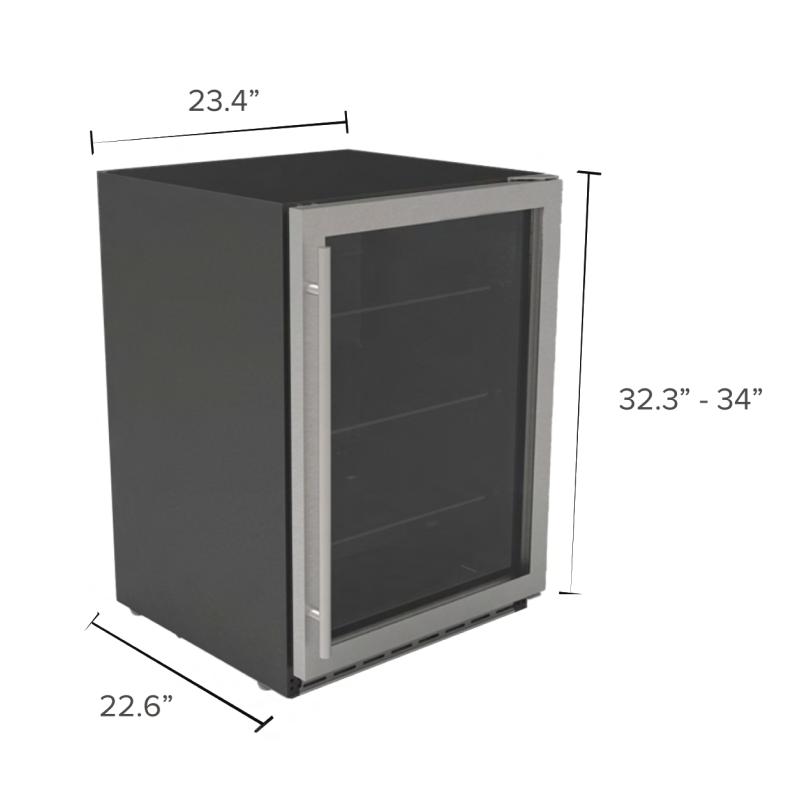 Load image into Gallery viewer, Summerset 24” Outdoor Rated Refrigerator with Glass Door 5.12CU.FT 161Cans SSRFR-24G
