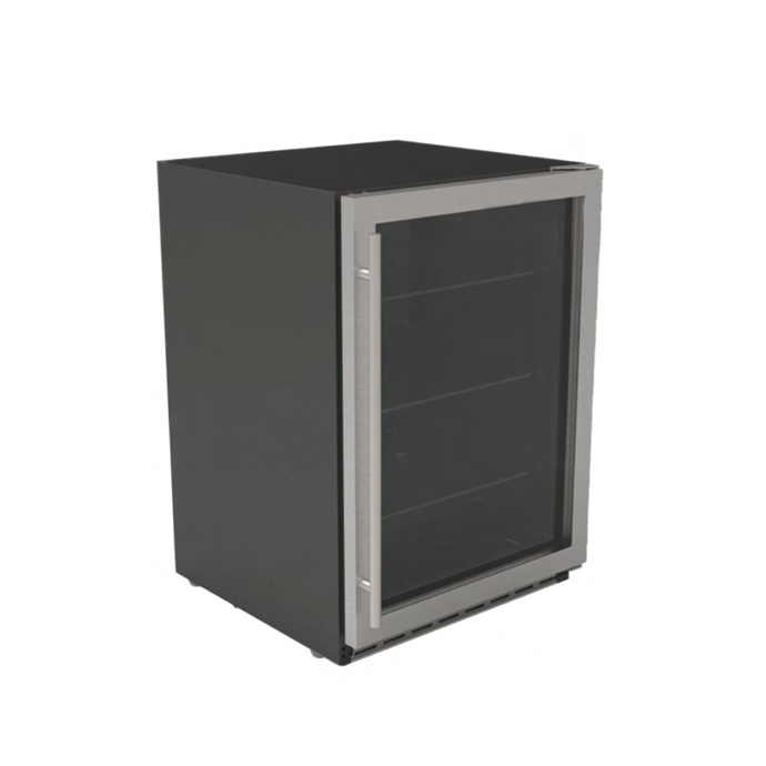Summerset 24” Outdoor Rated Refrigerator with Glass Door 5.12CU.FT 161Cans SSRFR-24G