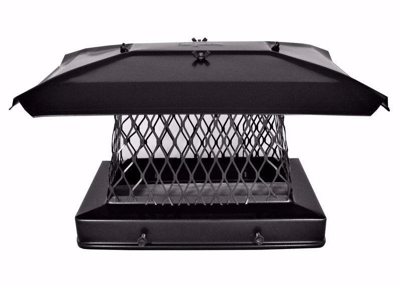 Load image into Gallery viewer, SOLID FRAME CHIMNEY CAP - BLACK POWDER COATED - STACKABLE 3/4&quot; MESH
