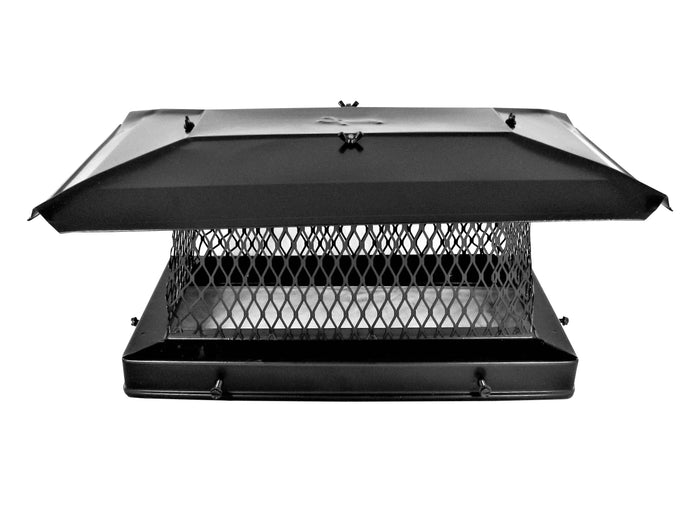 SINGLE FLUE CHIMNEY CAP FOR OVAL OR RECTANGULAR FLUES - BLACK - CA 5/8