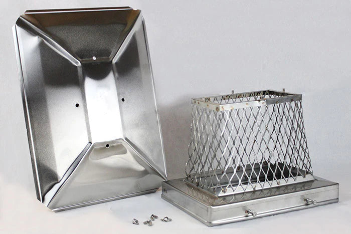 Load image into Gallery viewer, SOLID FRAME CHIMNEY CAP - 304 STAINLESS STEEL - STACKABLE 3/4&quot; MESH
