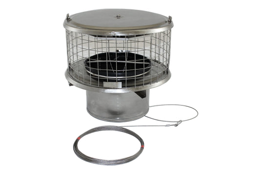 ROUND CAP DAMPER SOLID PACK 1/2" MESH