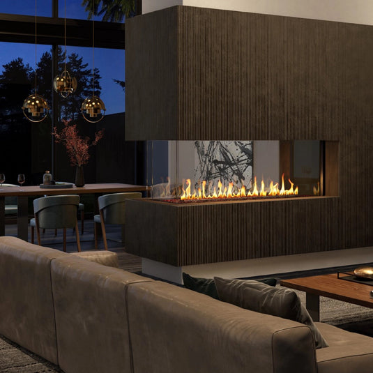 Stellar Enlight Pier Three Sided Gas Fireplace