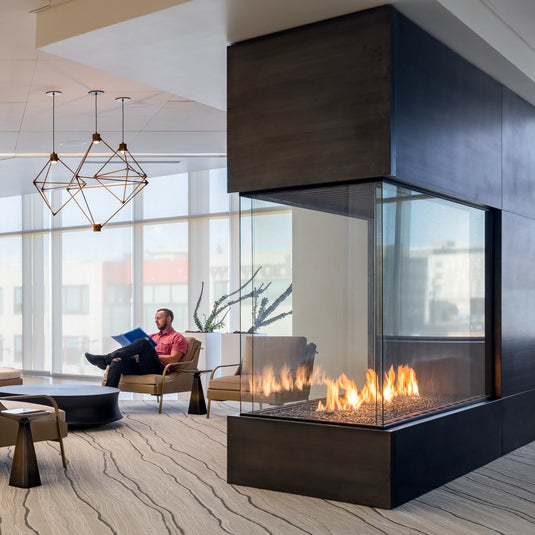 Stellar Enlight Pier Three Sided Gas Fireplace