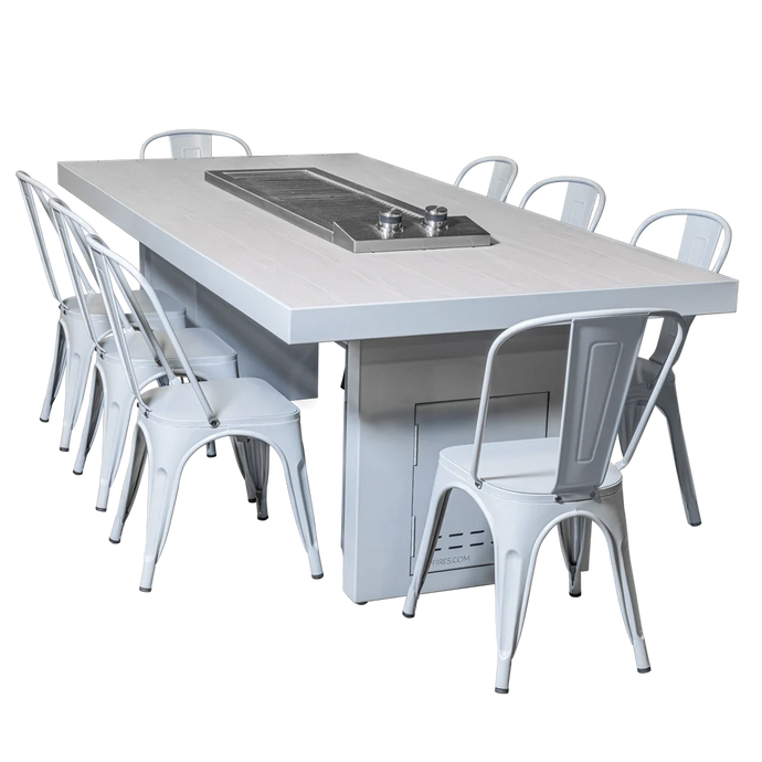 Videl The Alameda I Cooking Table with The Anza Dual-Burner – Powder-Coated Base & Composite Wood Finish