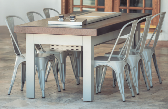 Videl The Alameda II Cooking Table with The Anza Dual-Burner – Powder-Coated