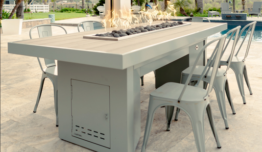 Videl The Alameda I Cooking Table with The Anza Dual-Burner – Powder-Coated Base & Composite Wood Finish