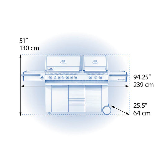 Napoleon Prestige PRO™ 825 RSBI with Power Side Burner, Infrared Rear & Bottom Burners-10 Burners