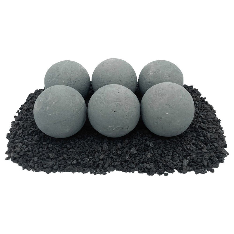 Load image into Gallery viewer, 4&quot; Cape Gray Lite Stone Fire Balls - Set of 6
