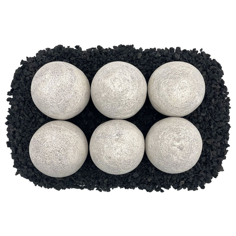 Load image into Gallery viewer, 4&quot; Cottage White Lite Stone Fire Balls - Set of 6
