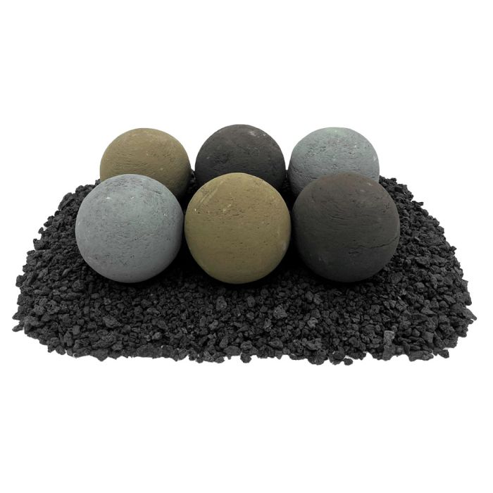 Load image into Gallery viewer, 4&quot; Natural Lite Stone Fire Balls - Set of 6
