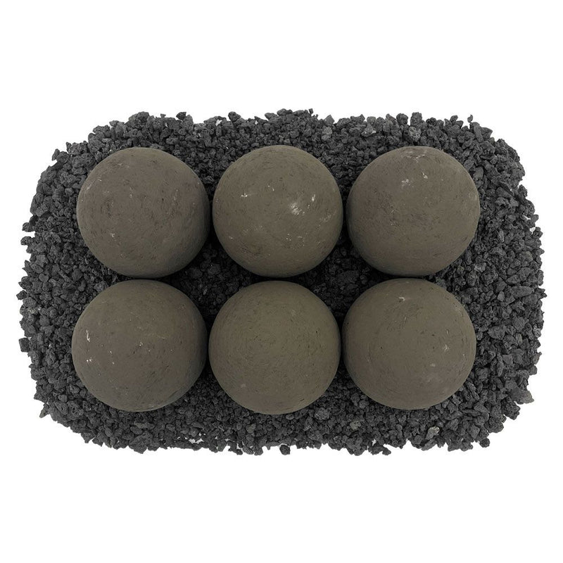 Load image into Gallery viewer, 4&quot; Thunder Gray Lite Stone Fire Balls - Set of 6
