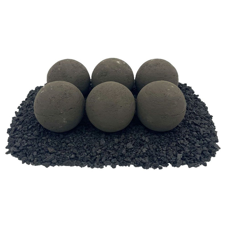 Load image into Gallery viewer, 4&quot; Thunder Gray Lite Stone Fire Balls - Set of 6
