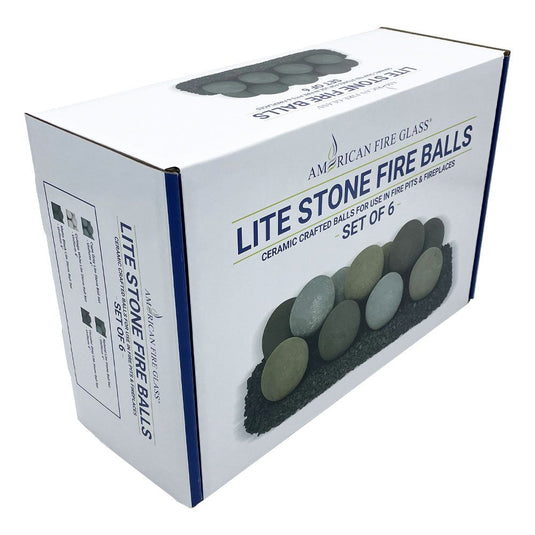 4" Cape Gray Lite Stone Fire Balls - Set of 6