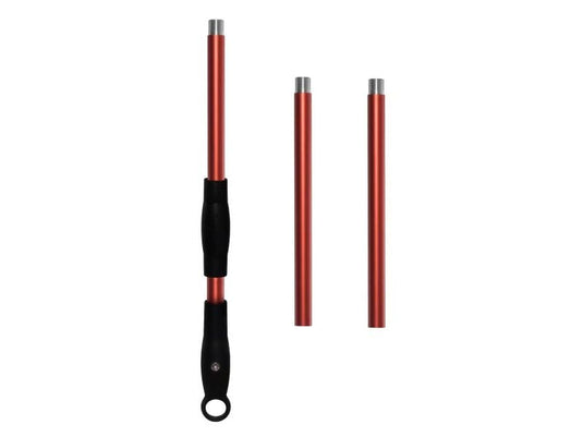 Alfa 48 inch 5 piece pizza peel set red with peel turner brush rake and shovel for wood fired pizza oven
