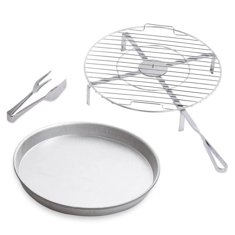 Load image into Gallery viewer, Alfa BBQ 500 accessory kit with rotating grill rack, ember tray, and tongs for pizza ovens
