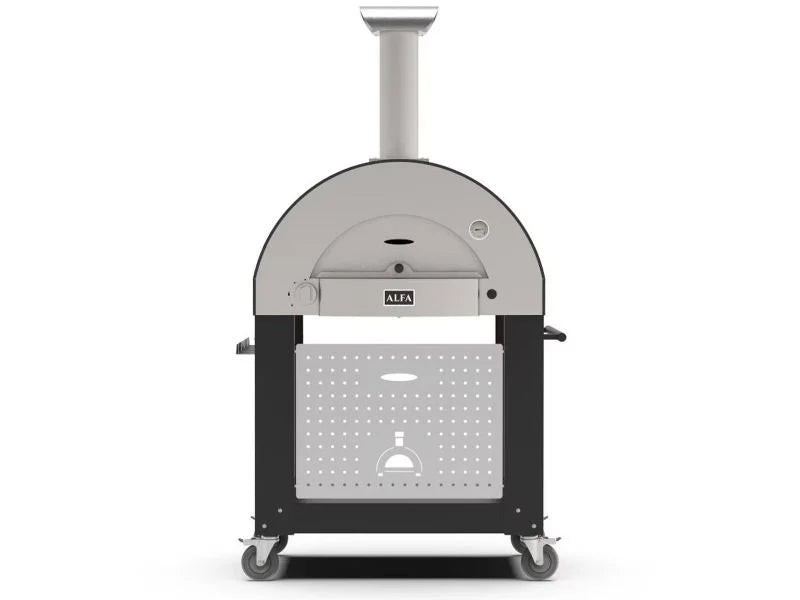 Load image into Gallery viewer, Alfa Classico 2 Pizze 38 inch gas pizza oven in grey with cart outdoor freestanding pizza oven
