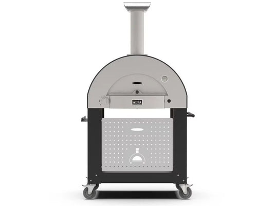 Alfa Classico 2 Pizze 38 inch gas pizza oven in grey with cart outdoor freestanding pizza oven