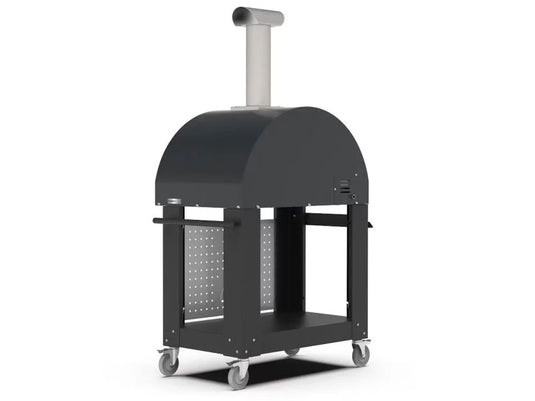 Alfa Classico 2 Pizze 38 inch gas pizza oven in grey with cart outdoor freestanding pizza oven
