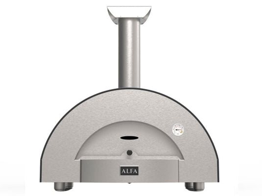 Alfa Classico 2 Pizze 38 inch wood fired pizza oven in grey for outdoor cooking