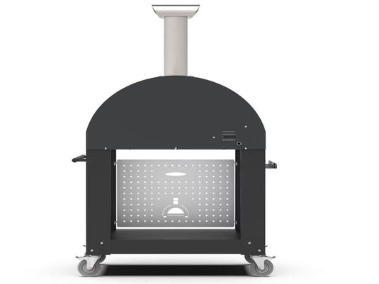 Alfa Classico 4 Pizze 43 inch gas pizza oven Ardesia grey with cart freestanding outdoor pizza oven