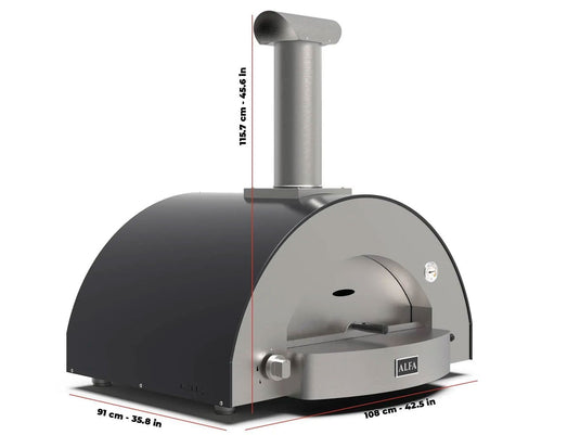 Alfa Classico 4 Pizze 43 inch gas pizza oven grey outdoor tabletop pizza oven