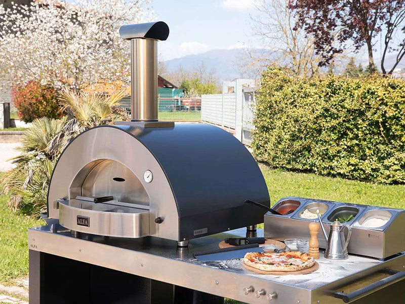 Load image into Gallery viewer, Alfa Classico 4 Pizze 43 inch gas pizza oven grey outdoor tabletop pizza oven
