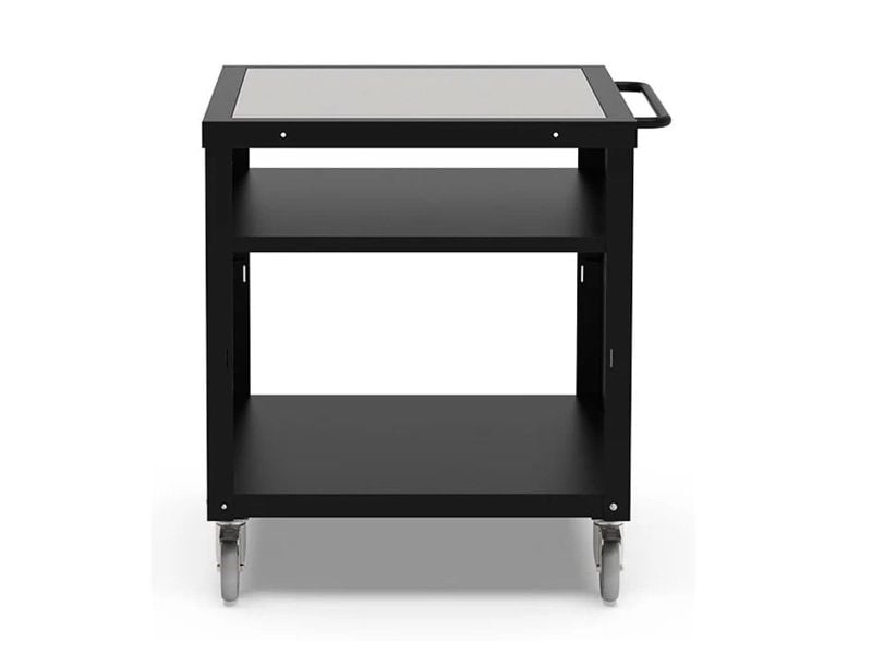 Load image into Gallery viewer, Alfa Cooking Station 80 stainless steel countertop outdoor pizza oven cart with wheels and storage
