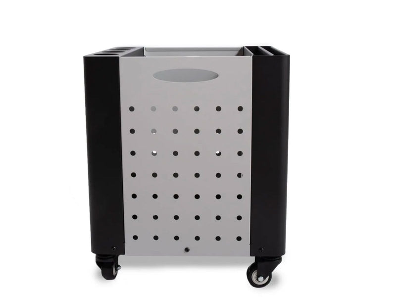 Load image into Gallery viewer, Alfa Dado Peel Holder stainless steel storage unit for pizza peels wood and accessories with wheels
