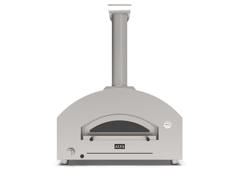 Load image into Gallery viewer, Alfa Futuro 4 Pizze 44-inch gas pizza oven in white stone finish outdoor pizza oven

