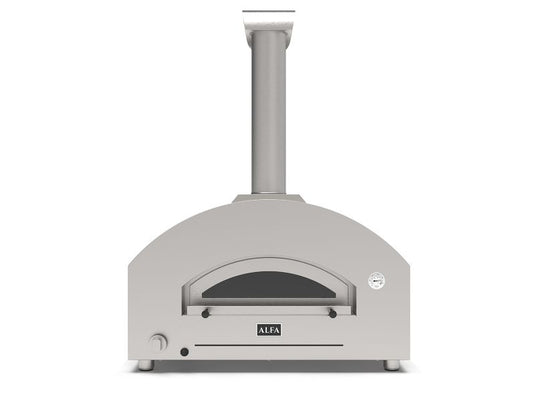 Alfa Futuro 4 Pizze 44-inch gas pizza oven in white stone finish outdoor pizza oven