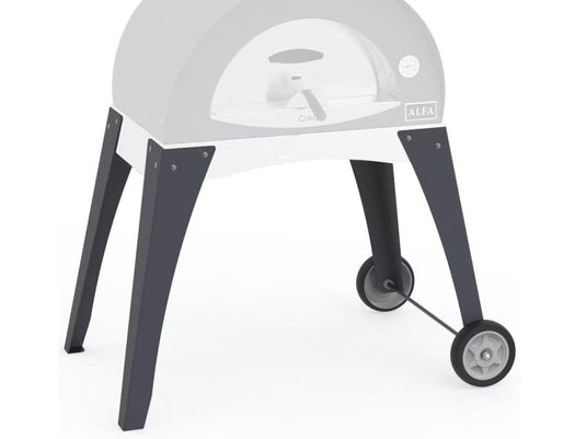 Alfa leg kit for Ciao M wood fired pizza oven grey stainless steel base with wheels for outdoor pizza oven support
