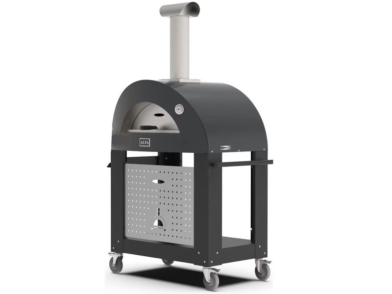Load image into Gallery viewer, Alfa Moderno 2 Pizze 38 inch wood fired pizza oven with base in anthracite grey
