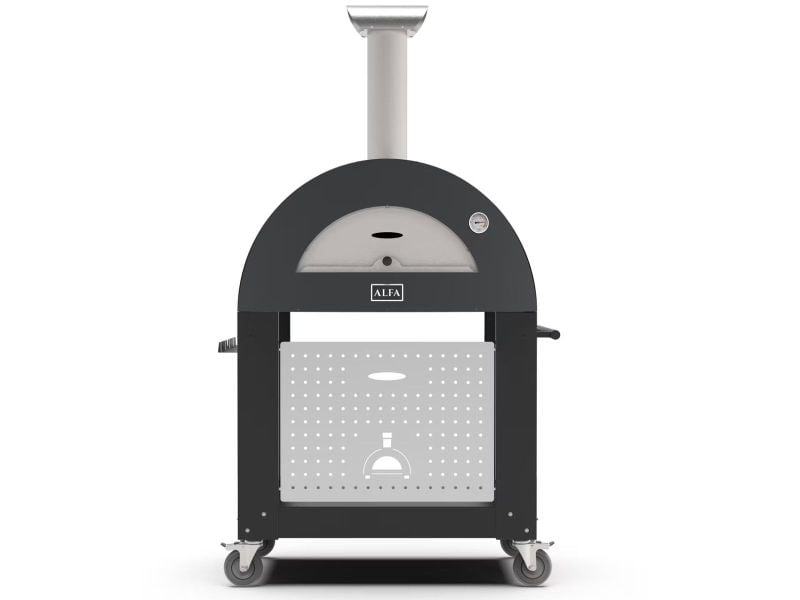 Load image into Gallery viewer, Alfa Moderno 2 Pizze 38 inch wood fired pizza oven with base in anthracite grey
