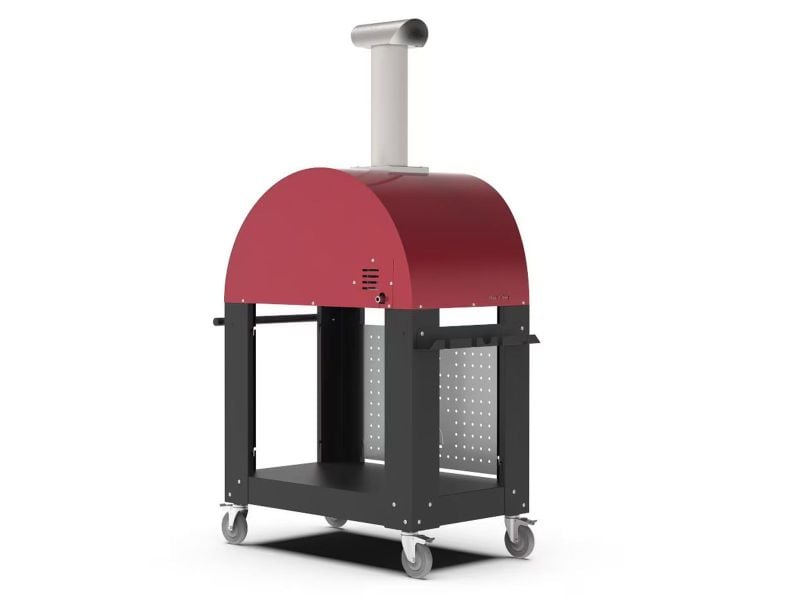 Load image into Gallery viewer, Alfa Moderno 2 Pizze 38 inch wood fired pizza oven with base in antique red
