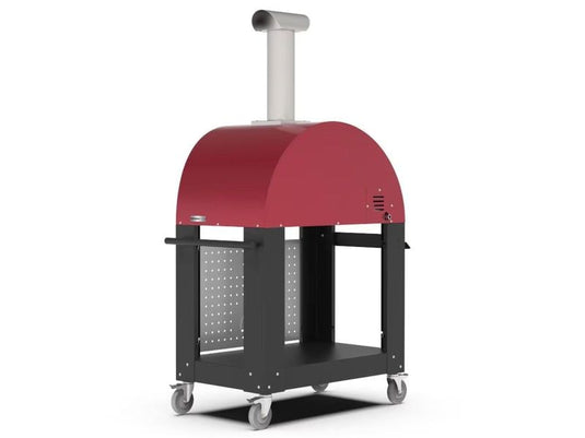 Alfa Moderno 2 Pizze 38 inch wood fired pizza oven with base in antique red