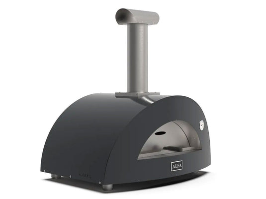 Alfa Moderno 2 Pizze 38 inch wood fired pizza oven in anthracite grey for outdoor kitchens