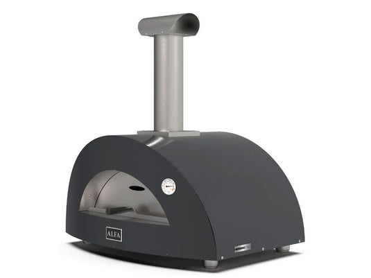 Alfa Moderno 2 Pizze 38 inch wood fired pizza oven in anthracite grey for outdoor kitchens