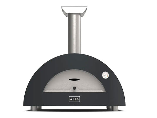 Alfa Moderno 2 Pizze 38 inch wood fired pizza oven in anthracite grey for outdoor kitchens