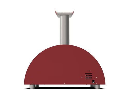 Alfa Moderno 2 Pizze 38 inch wood fired pizza oven in antique red for outdoor cooking
