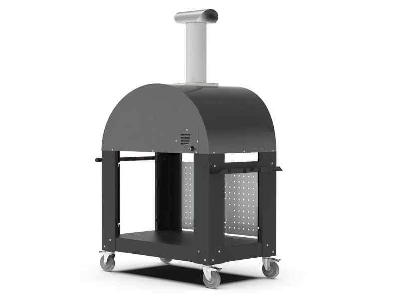 Load image into Gallery viewer, Alfa Moderno 3 Pizze 43 inch gas pizza oven with base in anthracite grey freestanding outdoor pizza oven
