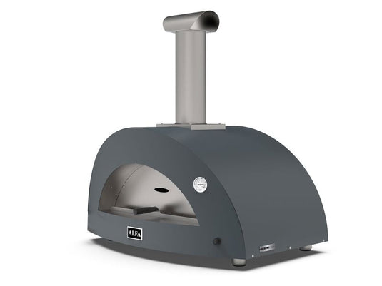 Alfa Moderno 3 Pizze 43-inch wood fired pizza oven in anthracite grey outdoor oven