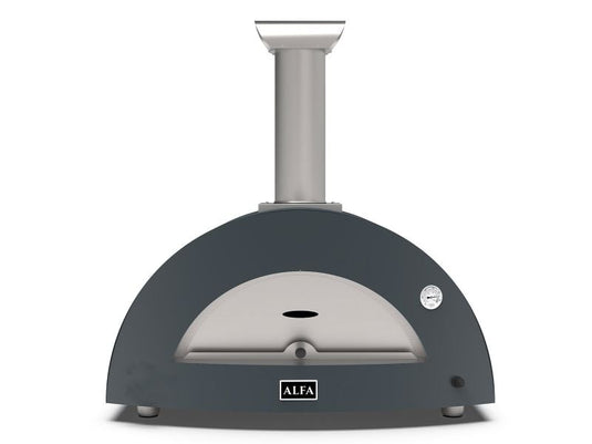 Alfa Moderno 3 Pizze 43-inch wood fired pizza oven in anthracite grey outdoor oven