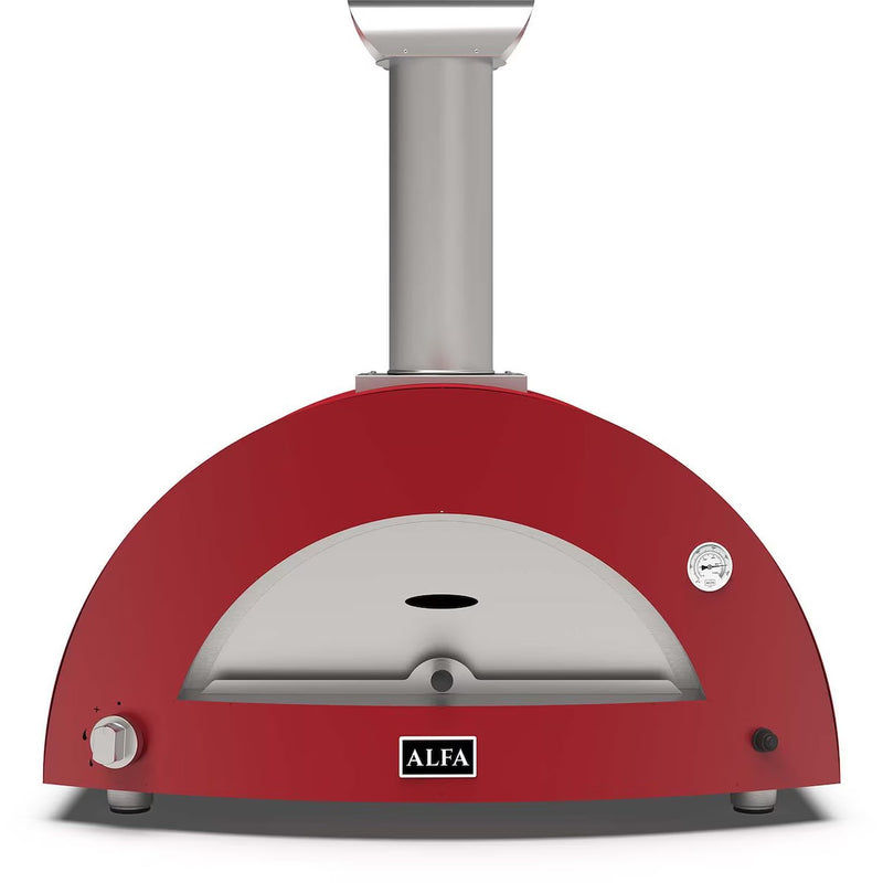 Load image into Gallery viewer, Alfa Moderno 3 Pizze gas pizza oven in antique red countertop outdoor pizza oven
