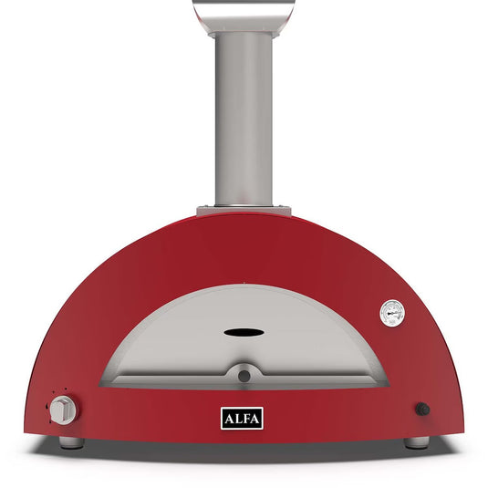Alfa Moderno 3 Pizze gas pizza oven in antique red countertop outdoor pizza oven