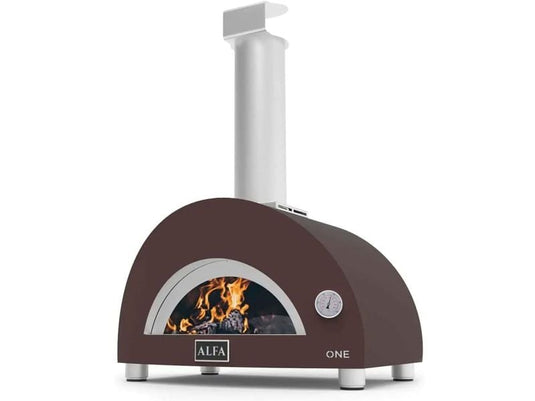 Alfa Nano 1 Pizze 23 inch countertop wood fired pizza oven in copper compact outdoor pizza oven